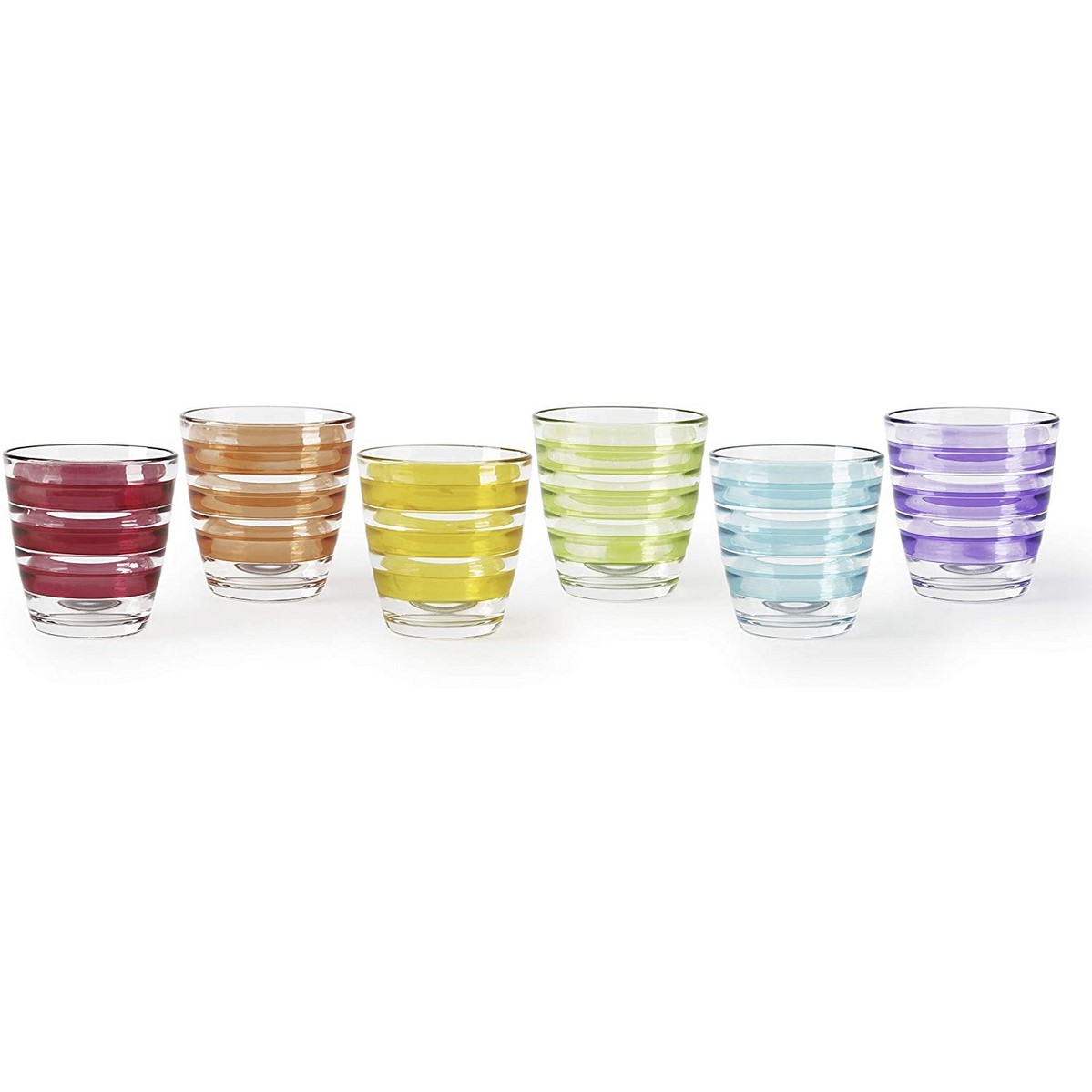 Bicchiere acqua vetro Porto Cervo multicolore set 6 pezzi
